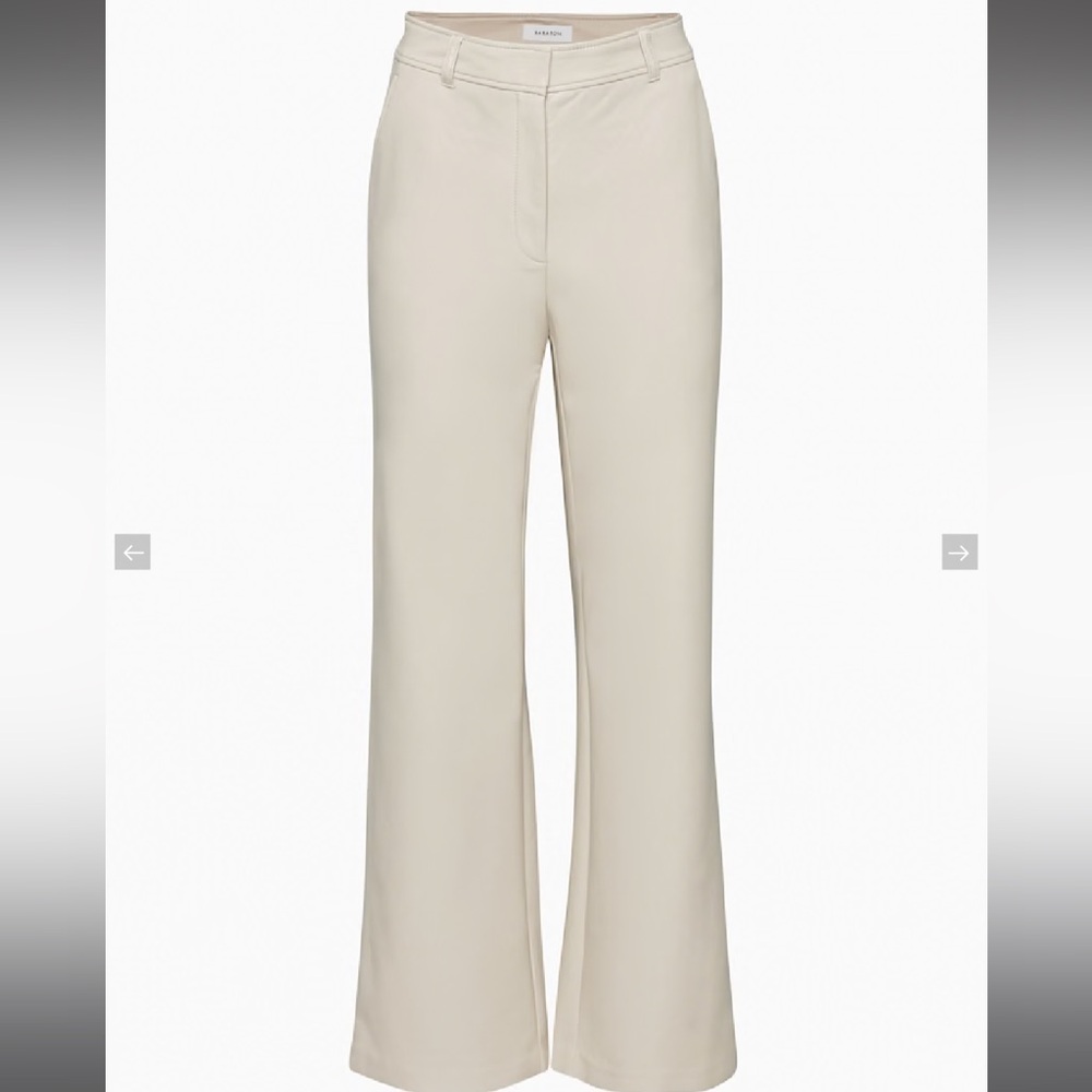 Aritzia Babaton Agency Pant Matte Pearl faux leather
